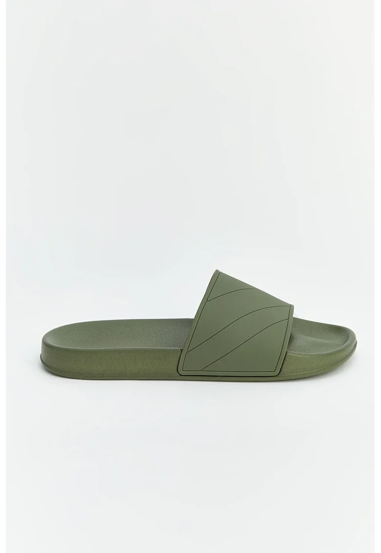 Papuci cu benzi inguste diagonale, Sage Green