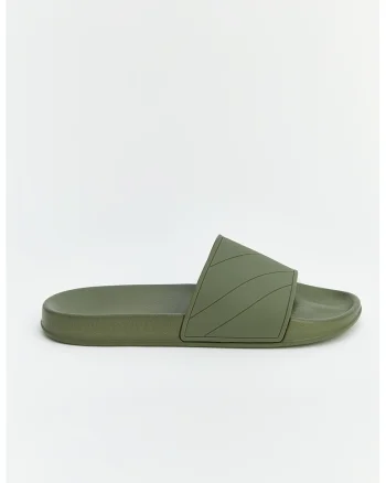 Papuci cu benzi inguste diagonale, Sage Green