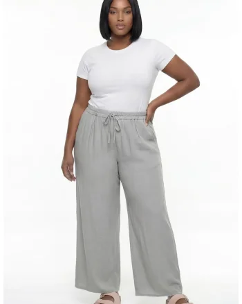 Pantaloni dama M1298,  Verde menta, Viscoza