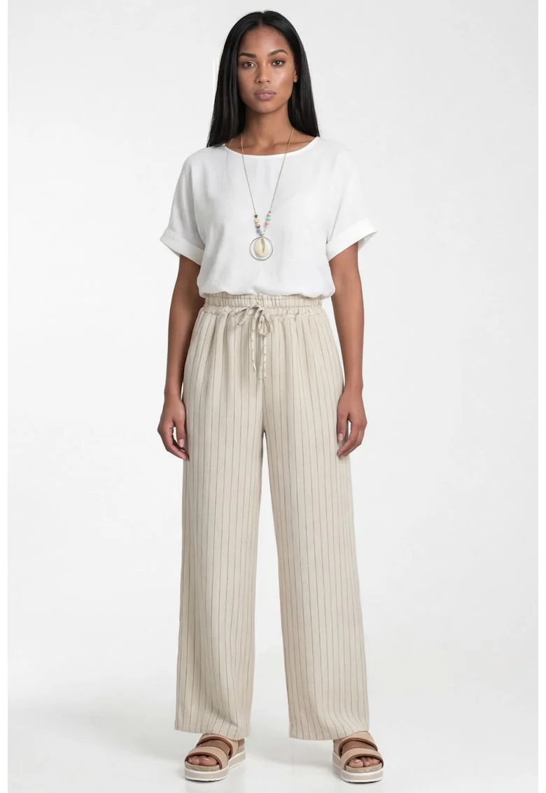 Pantaloni dama M1323,  Poliester, Alb
