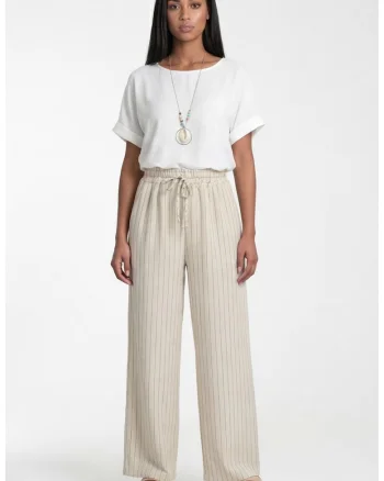 Pantaloni dama M1323,  Poliester, Alb