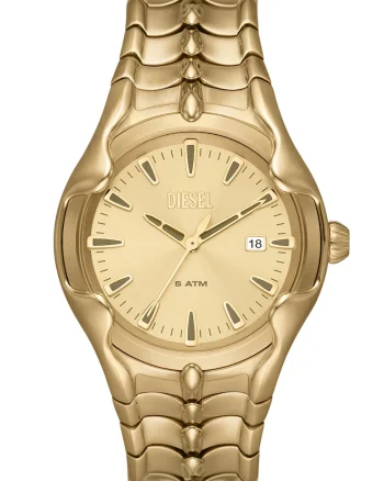Ceas quartz unisex cu o bratara de otel inoxidabil, Auriu
