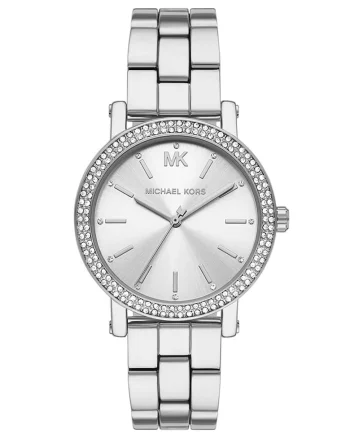 Ceas quartz cu cristale, Argintiu