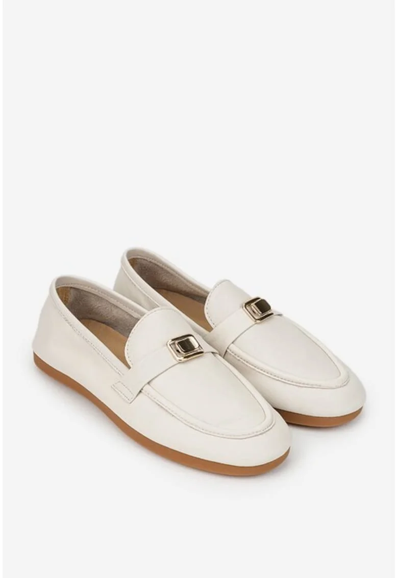 Pantofi dama bej cu ornament, Bej