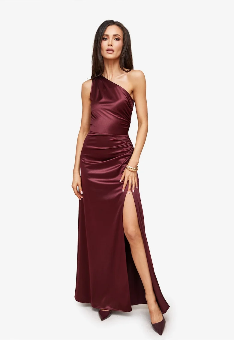 Rochie din satin Inez, Visiniu