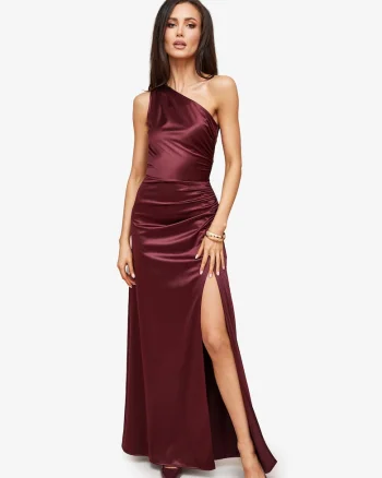 Rochie din satin Inez, Visiniu