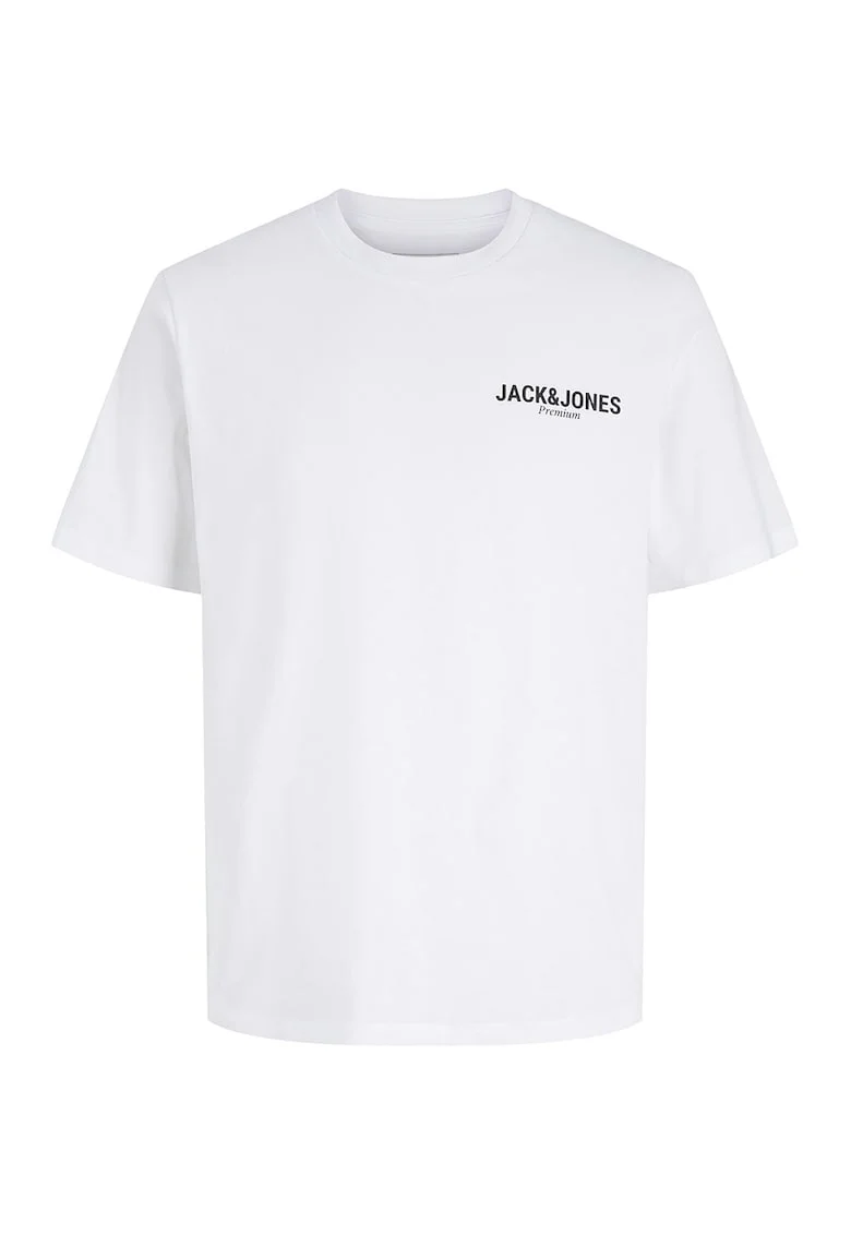 Tricou din bumbac organic cu imprimeu logo, Alb optic