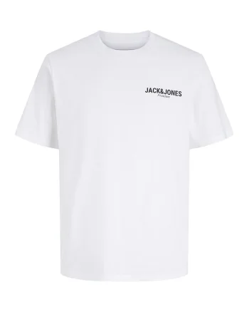 Tricou din bumbac organic cu imprimeu logo, Alb optic