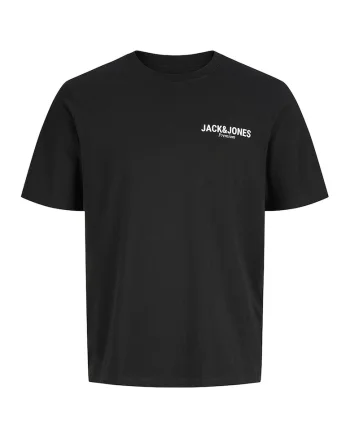 Tricou din bumbac organic cu imprimeu logo, Negru