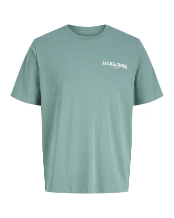 Tricou din bumbac organic cu imprimeu logo, Verde aquamarin