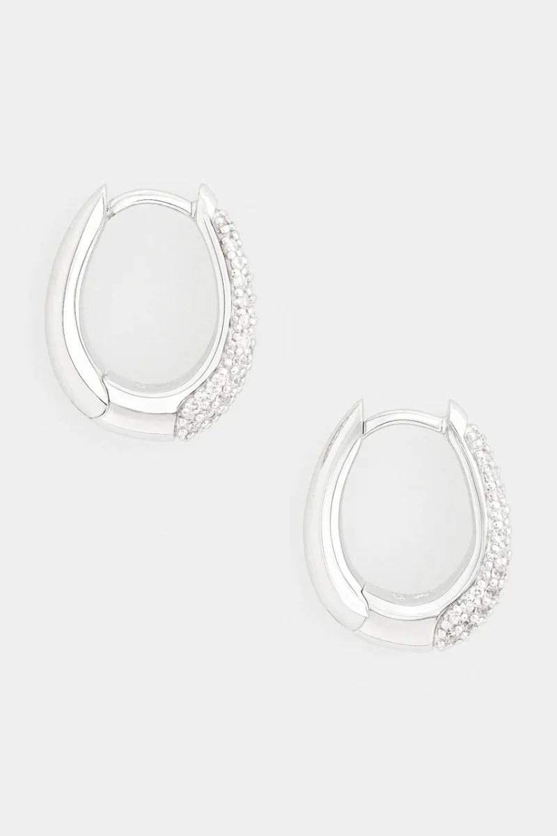Tom Wood cercei de argint Liz Hoops Pave