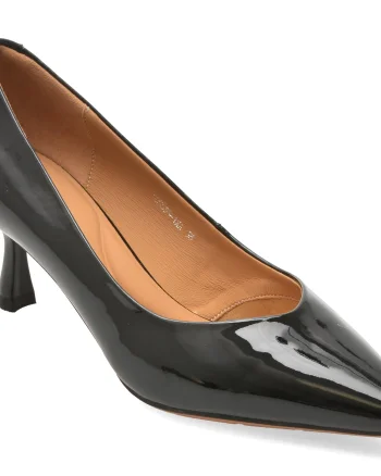 Pantofi eleganti EPICA negri, D05555, din piele naturala lacuita
