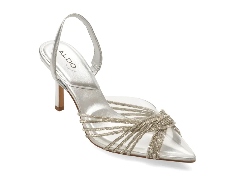 Pantofi eleganti ALDO argintii, 13542500, din piele ecologica