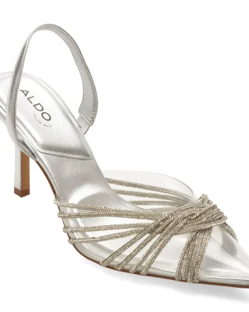 Pantofi eleganti ALDO argintii, 13542500, din piele ecologica