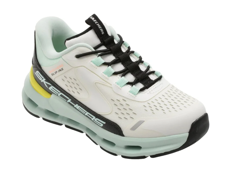 Pantofi sport SKECHERS albi, 303654L, din material textil