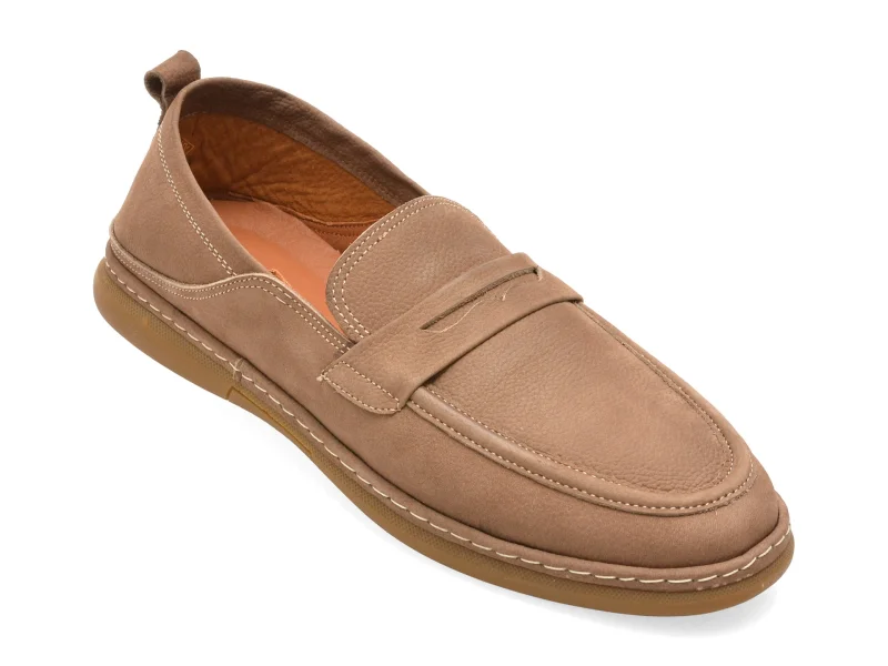 Mocasini OTTER gri, 33651, din nabuc