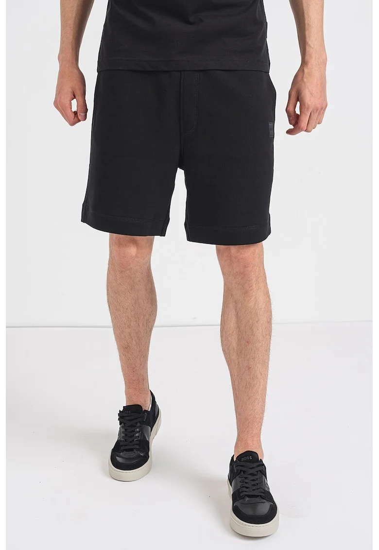 Bermude sport din bumbac, Negru