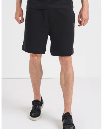 Bermude sport din bumbac, Negru