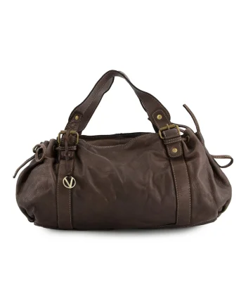 Geanta de voiaj Duffle,  maro, piele naturala, 39x25x8,5cm, curea detasabila 110cm, 3 buzunare interioare