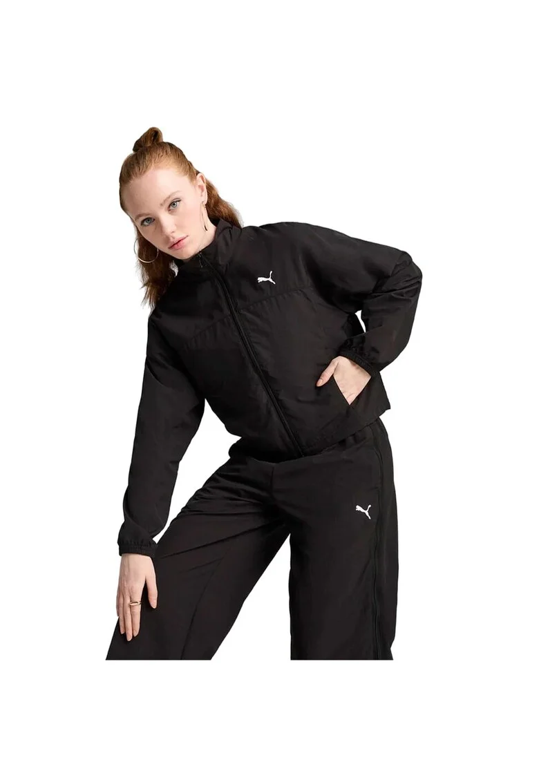 Jacheta dama  neagra, 100% nylon, cu fermoar