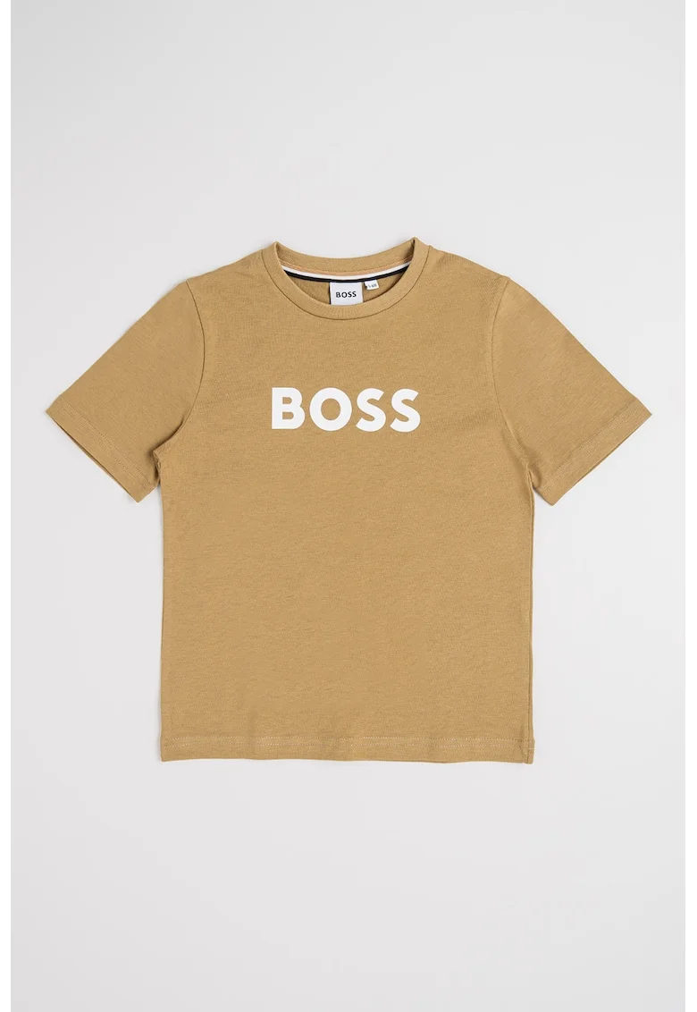 Tricou din bumbac cu imprimeu logo, Alb/Kaki