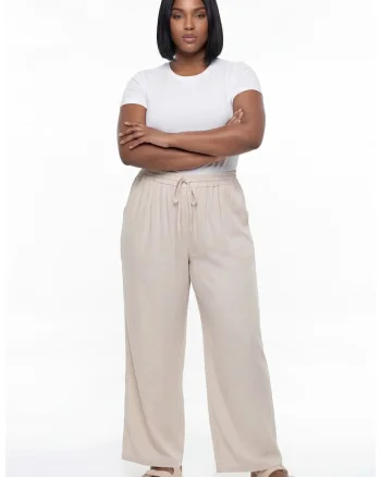Pantaloni dama M1298,  Talie inalta, Bej, Bej
