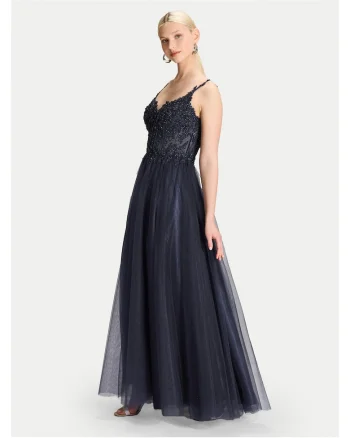 Rochie de seara,  bleumarin, fermoar, nailon