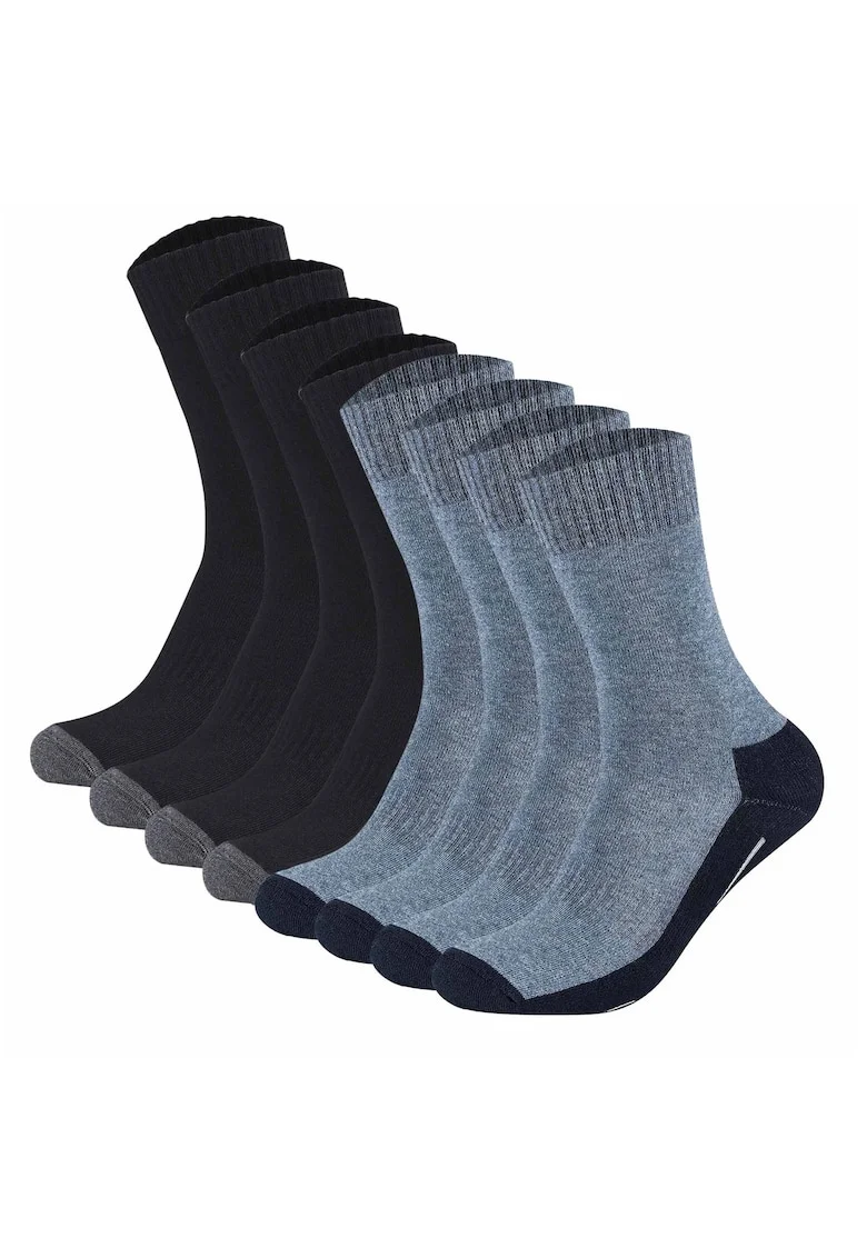 Set de sosete lungi unisex - 8 perechi, Negru/Albastru