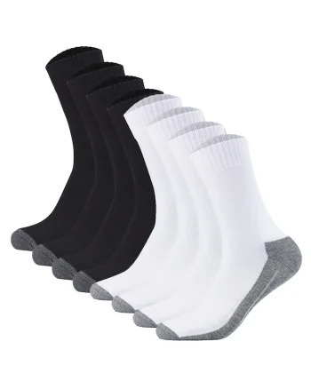 Set de sosete lungi unisex - 8 perechi, Alb/Negru