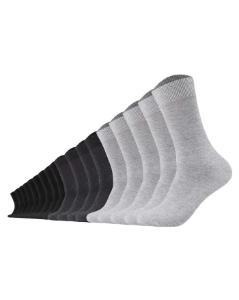 Set de sosete lungi unisex - 18 perechi, Negru/Gri cenusiu