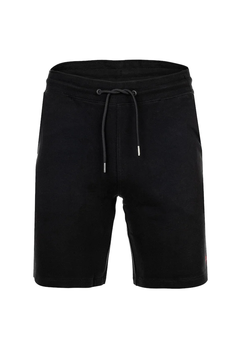Pantaloni scurti de bumbac cu buzunare, Negru