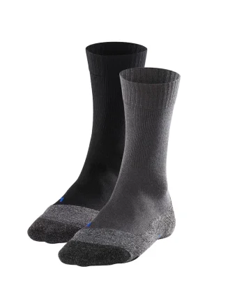 Set de sosete lungi din amestec de lyocell pentru trekking - 2 perechi, Negru/Gri inchis