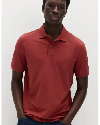 Tricou polo regular fit, Rosu