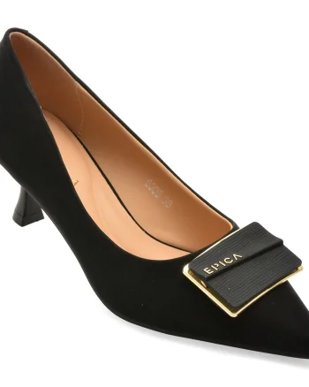 Pantofi eleganti EPICA negri, 6308, din piele ecologica