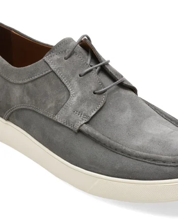 Mocasini BITE THE BULLET gri, RM118, din piele intoarsa
