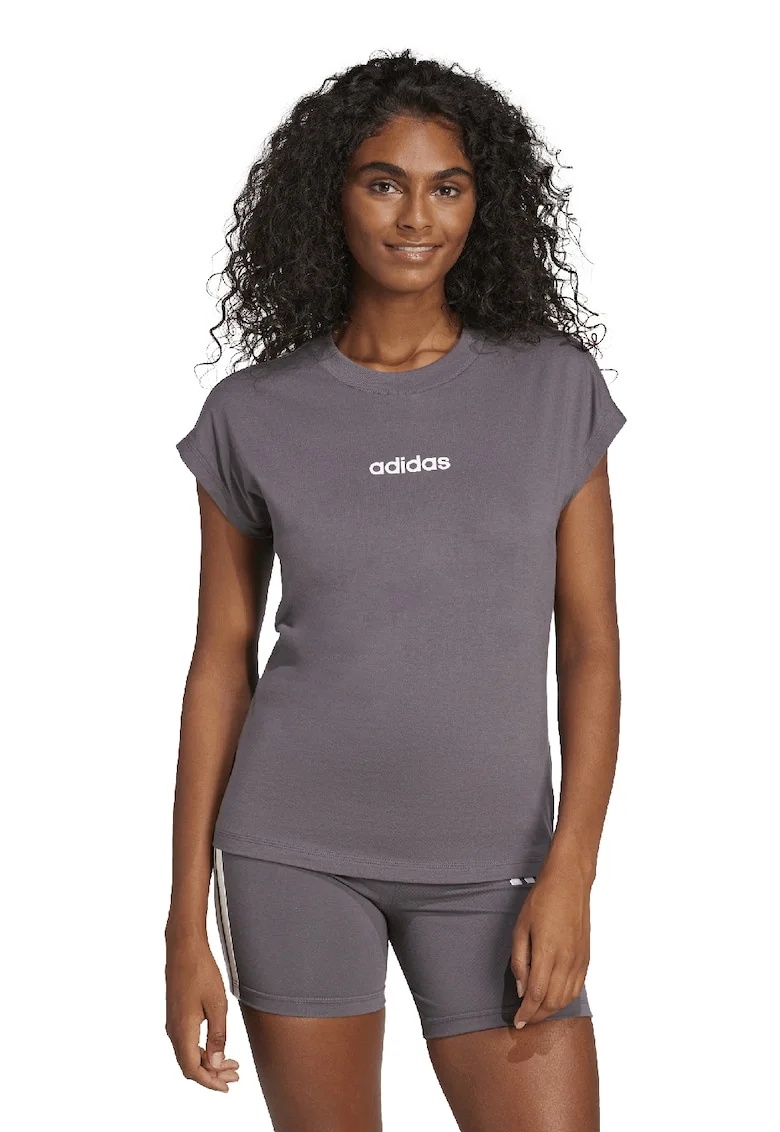 Tricou de bumbac cu decolteu rotund Essentials, Violet prafuit
