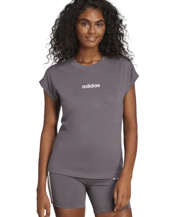 Tricou de bumbac cu decolteu rotund Essentials, Violet prafuit