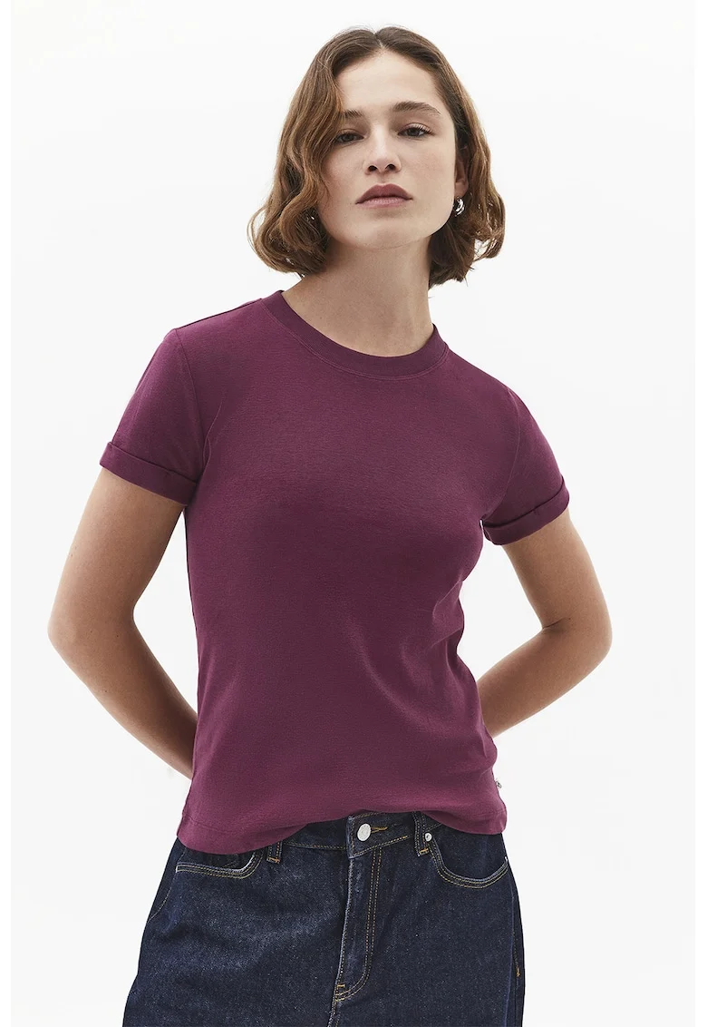 Tricou slim fit de bumbac, Violet tyrian