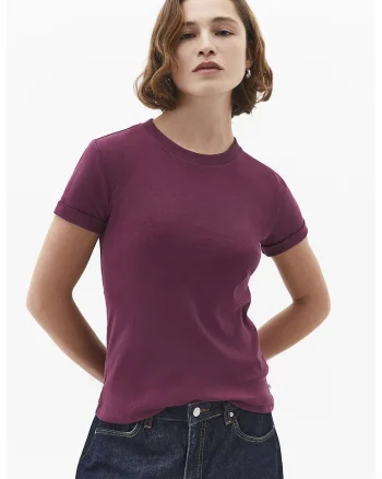 Tricou slim fit de bumbac, Violet tyrian