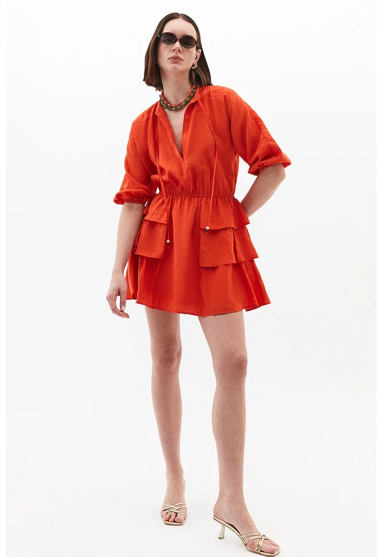 Rochie din amestec de modal Mop, Portocaliu mandarina