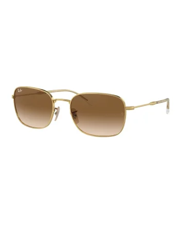 Ochelari de soare unisex cu rama metalica, Auriu,