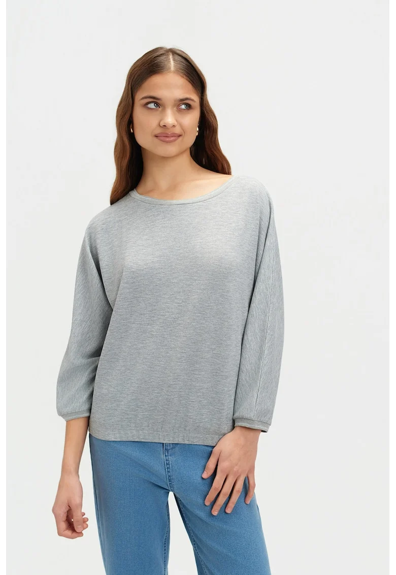 Bluza cu maneci liliac, Gri melange