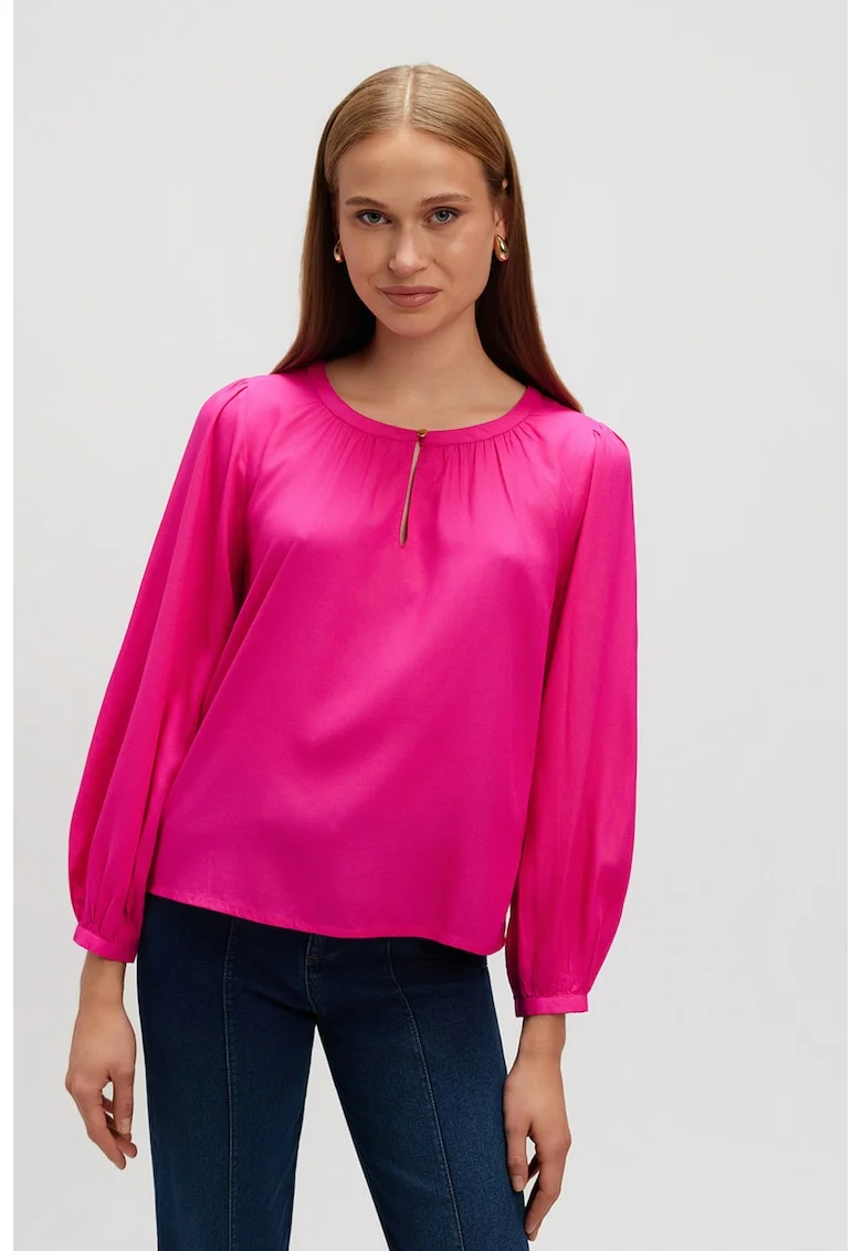 Bluza lejera cu maneci 3/4, Roz orhidee