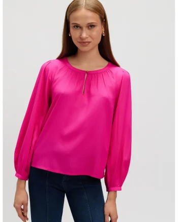 Bluza lejera cu maneci 3/4, Roz orhidee