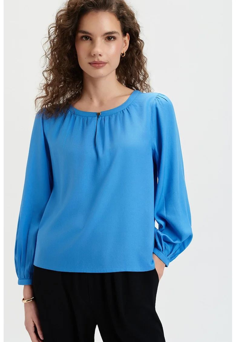 Bluza lejera cu maneci 3/4, Albastru