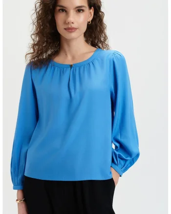 Bluza lejera cu maneci 3/4, Albastru