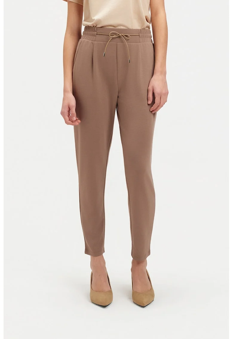 Pantaloni conici cu snur, Maro pamantiu