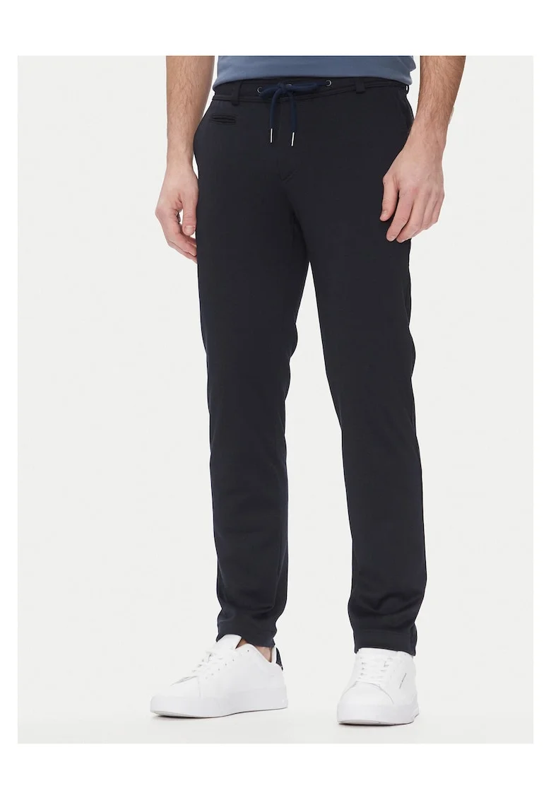 Pantaloni barbati,  slim fit, bleumarin, stofa