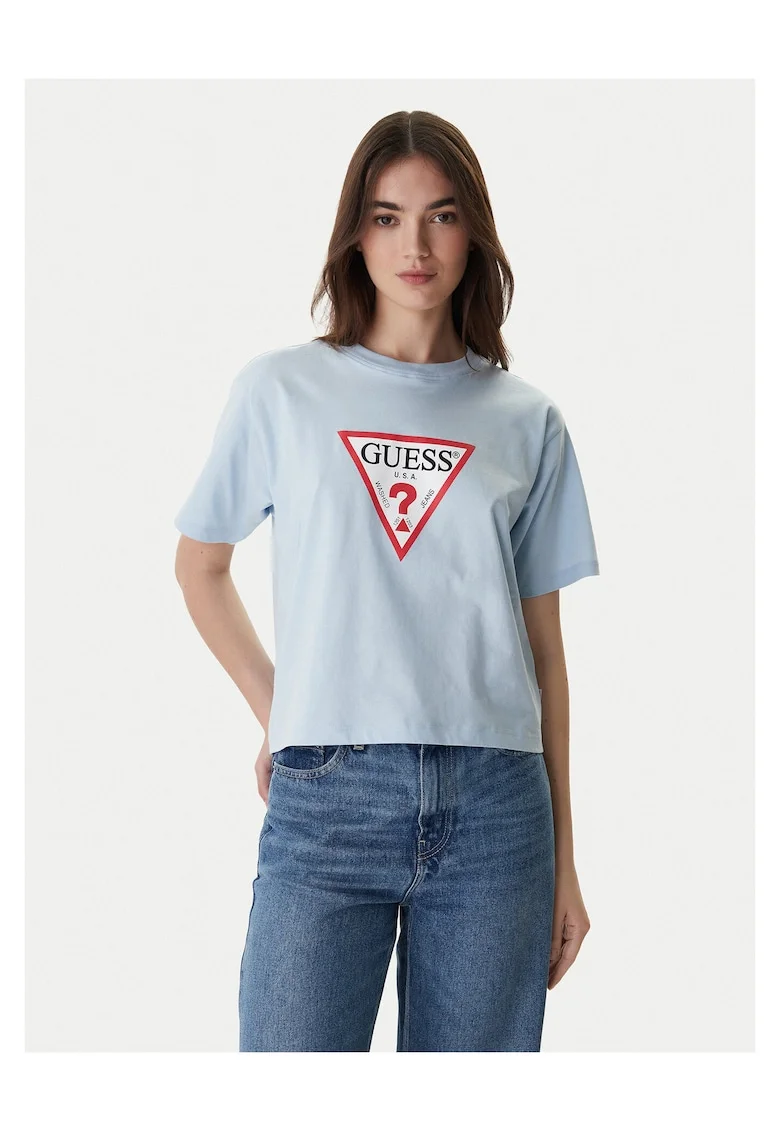 Tricou dama,  bumbac, albastru,