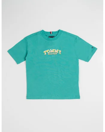 Tricou din bumbac cu imprimeu logo pe piept, Verde masliniu inchis